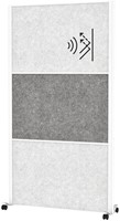 Scheidingswand MAUL akoestiek 100x180 2x licht- 1x donkergrijs wit frame mobiel