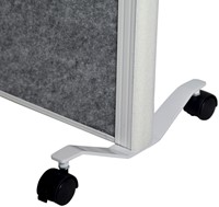 Scheidingswand MAUL akoestiek 100x180 2x licht- 1x donkergrijs wit frame mobiel-2