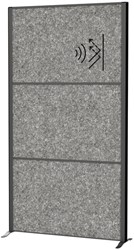 Scheidingswand MAUL akoestiek Uplight 100x180 donkergrijs antraciet frame op voet