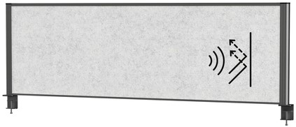 Scheidingswand MAUL akoestiek 160x50 lichtgrijs antrac.frame tafelklem