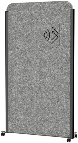 Scheidingswand MAUL akoestiek 100x180 antraciet antraciet frame mobiel