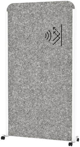 Scheidingswand MAUL akoestiek 100x180 antraciet wit frame mobiel