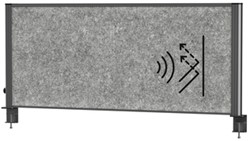 Scheidingswand MAUL akoestiek Uplight 120x50 donkergrijs antrac.frame tafelklem