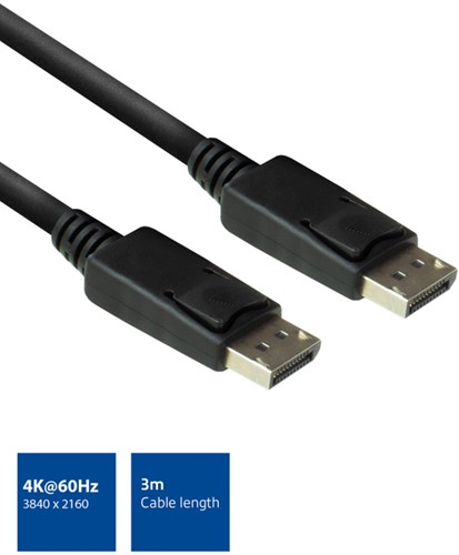Kabel ACT DisplayPort 3 meter zwart-3