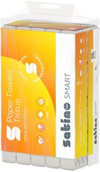 Handdoek Satino PT3 Smart v-vouw 2-laags 240x230mm 20x200 vel wit 276490