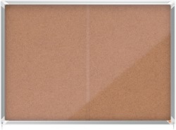 Binnenvitrine Nobo Premium Plus 18xA4 schuifdeur kurk