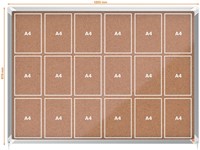 Binnenvitrine Nobo Premium Plus 18xA4 schuifdeur kurk-2