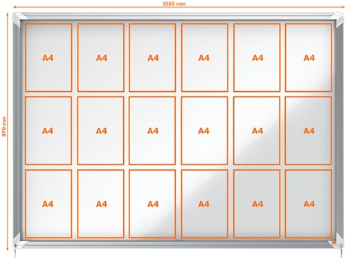 Binnenvitrine Nobo Premium Plus 18xA4 schuifdeur magnetisch-2