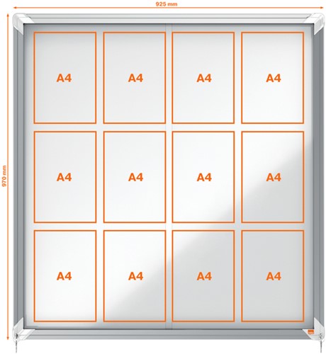 Binnenvitrine Nobo Premium Plus 12xA4 schuifdeur magnetisch-2