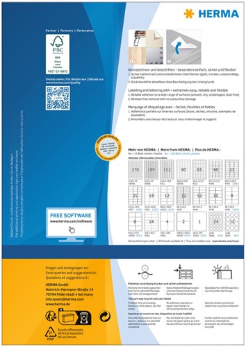 Etiket HERMA 10300 63.5x29.6mm verwijderbaar wit 2700 stuks-2