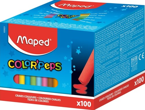 Schoolbordkrijt Maped Color'Peps doos á 100 stuks assorti-2