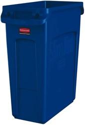 Afvalbak Rubbermaid Slim Jim Vented met luchtsleuven 60 liter blauw