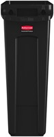 Afvalbak Rubbermaid Slim Jim Vented met luchtsleuven 87 liter zwart