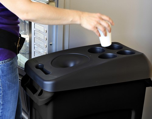 Afvalbak Rubbermaid Slim Jim Vented met luchtsleuven 87 liter zwart-1