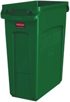 Afvalbak Rubbermaid Slim Jim Vented met luchtsleuven 60 liter groen