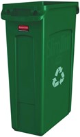 Afvalbak Rubbermaid Slim Jim Vented met luchtsleuven 87 liter groen