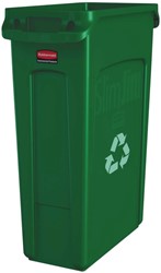 Afvalbak Rubbermaid Slim Jim Vented met luchtsleuven 87 liter groen