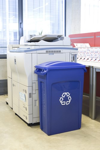 Afvalbak Rubbermaid Slim Jim Vented met luchtsleuven 87 liter blauw-1