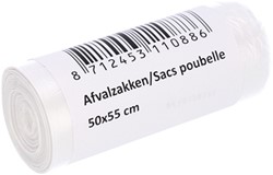 Afvalzak Cleaninq 50x55cm HDPE T15 25L transparant rol à 50 stuks