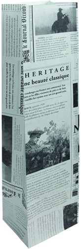 Verpakkingszak IEZZY (wijn)flessen 10x8x41cm papier Le Journal 50st