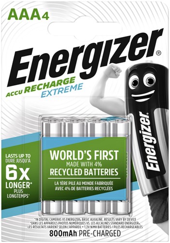 Batterij oplaadbaar Energizer 4x AAA 800mAh