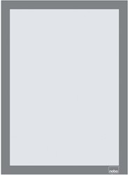 Infokader Nobo zelfklevend A4 zilver 2 stuks
