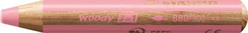 Kleurpotloden STABILO 880 woody 3 in 1 multitalent pastel roze