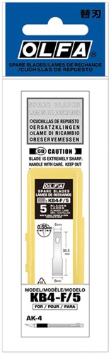 Reservemes Olfa KB4-F blister à 5 stuks