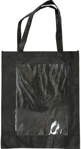 Tas Creativ Company 42x34x12cm met plastic voorkant zwart