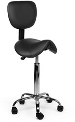 Zadelkruk Office rugleuning medium harde wielen zw