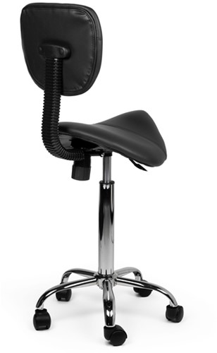 Zadelkruk Office rugleuning medium harde wielen zw-1