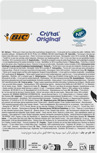 Balpen Bic Cristal medium zwart blister à 10 stuks-1