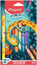 Kleurpotlood Maped Jungle Fever jumbo set à 12 kleuren