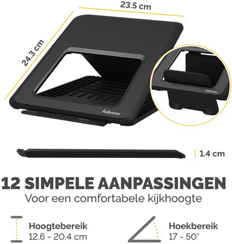 Laptopstandaard Fellowes Breyta zwart-3