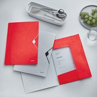 Elastomap Leitz WOW A4 3 kleppen PP rood-3