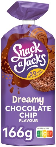 Rijstwafel Snack-a-Jacks chocololate chip pak 166 gram