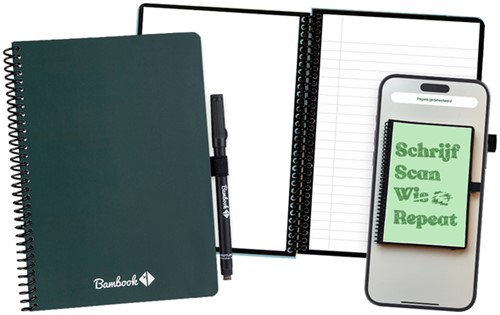 Notitieboek Bambook Original Forest A5 lijn 40 pagina's uitwisbaar