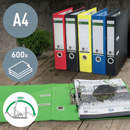 Ordner Leitz 180° Recycle 80 mm karton A4 rood-2