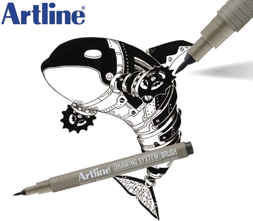 Fineliner Artline technisch brush zwart-2