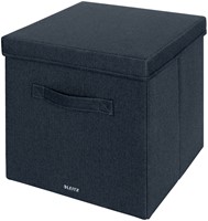 Opbergdoos Leitz gestoffeerd met deksel 330x325x380mm grijs 2 st