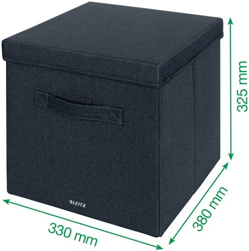 Opbergdoos Leitz gestoffeerd met deksel 330x325x380mm grijs 2 st-3