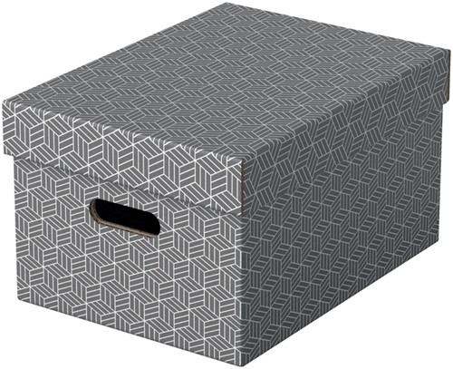 Opbergdoos Esselte home middelgroot 265x205x365mm grijs 3 stuks