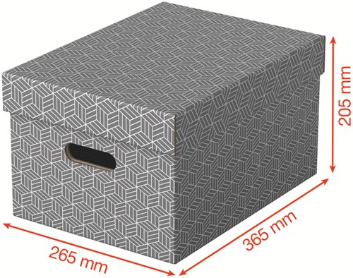 Opbergdoos Esselte home middelgroot 265x205x365mm grijs 3 stuks-3