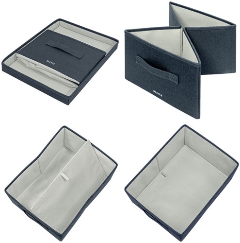 Opbergdoos Leitz gestoffeerd met deksel 285x203x380mm grijs 2 st-1