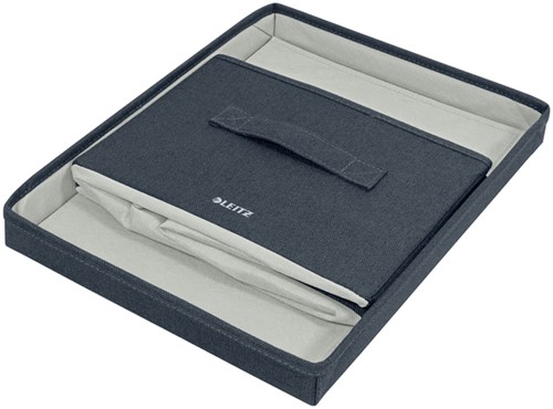 Opbergdoos Leitz gestoffeerd met deksel 285x203x380mm grijs 2 st-4