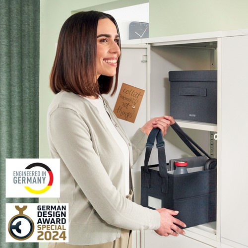 Opbergtas Leitz gestoffeerd 200x210x355mm grijs-3