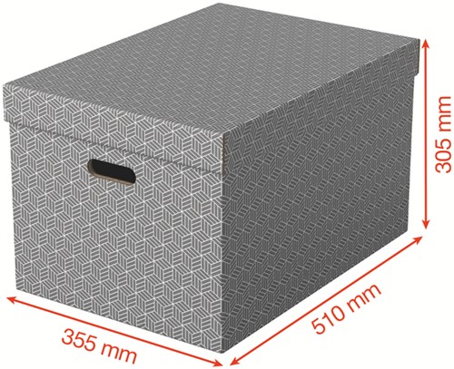 Opbergdoos Esselte home groot 355x305x510mm grijs 3 stuks-3