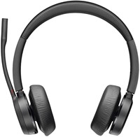 Headset HP POLY Voyager 4320-M met BT700 dongle en oplaadstatief