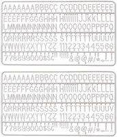 Letter set IEZZY voor letterbord 2x150 wit