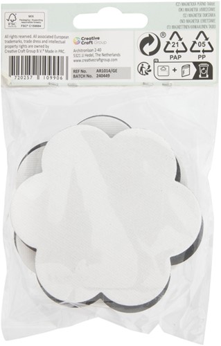 Canvas Nassau fine art ster en bloem 7,5cm magnetisch 4 stuks-3